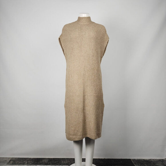 Fransa Taupe Knit Turtle Neck Dress Size S - Picture 1 of 9